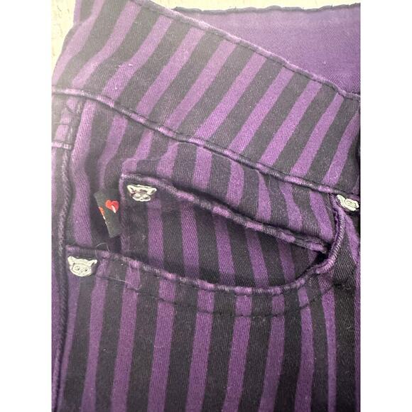 Vintage Skelanimals Hot Topic purple Goth black size 5 jeans RARE - Picture 4 of 7